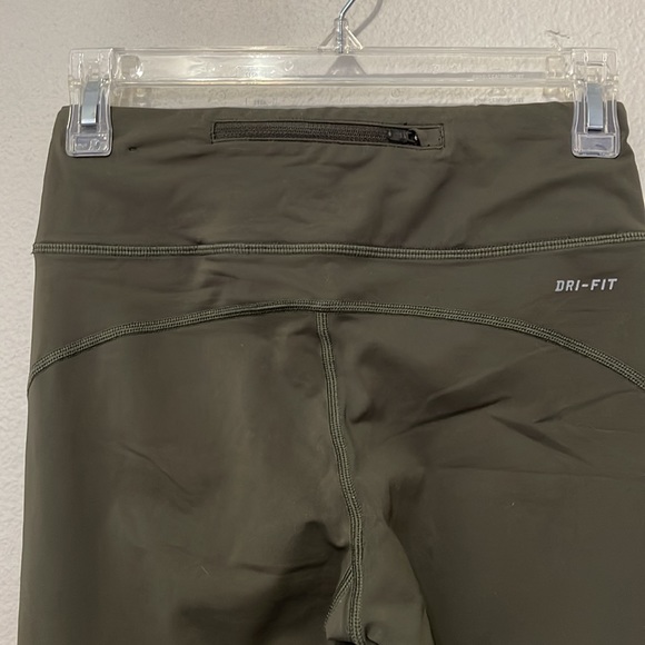 NIKE DRI FIT WORKOUT LEGGINGS IN OLIVE GREEN - Picture 8 of 11